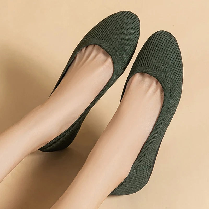 Breathable Knitted Pointed Toe Sandals