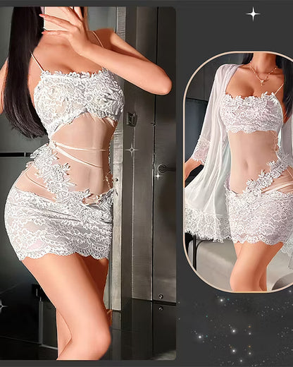 Women’s Lace Mesh Pyjama Set