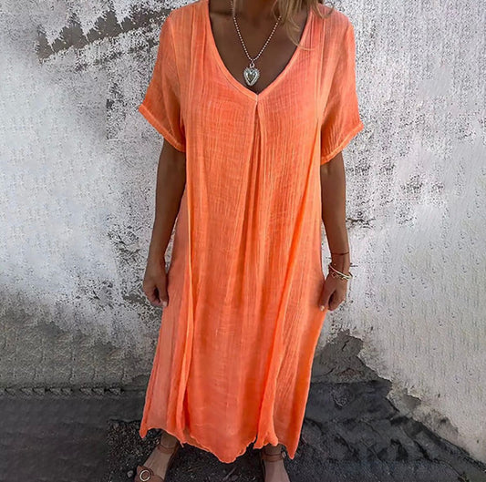 High-quality, comfortable summer dress made of 100% linen🎁