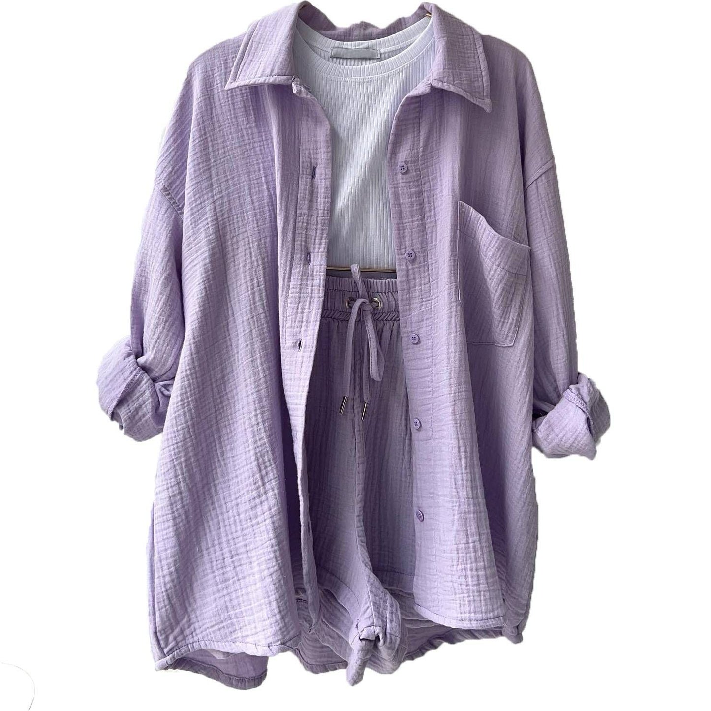 Two-piece long-sleeved shirt women's casual suit