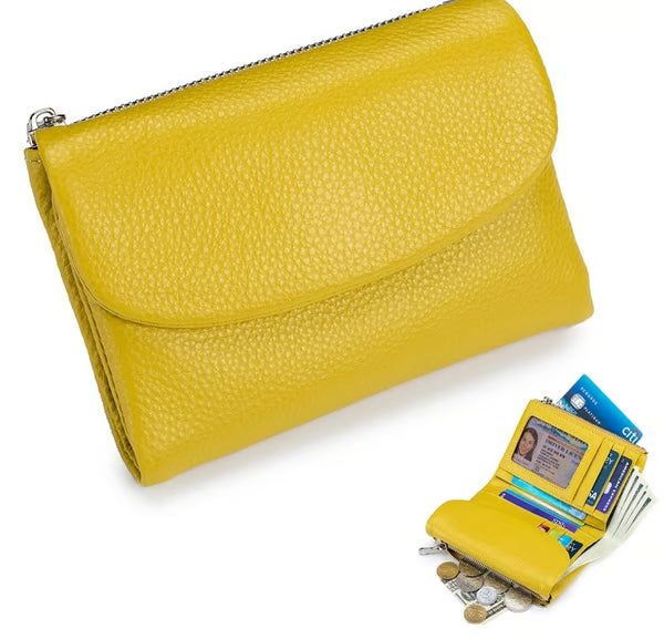 Pebble-Grain Leather-look RFID Wallet