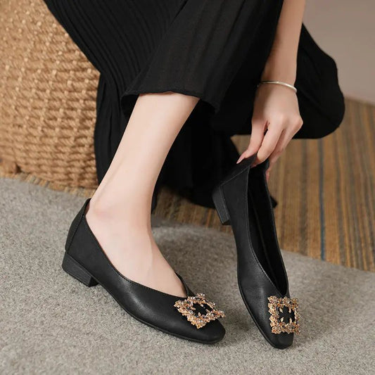 Soft Leather-Look Diamond Retro Comfortable Shoes