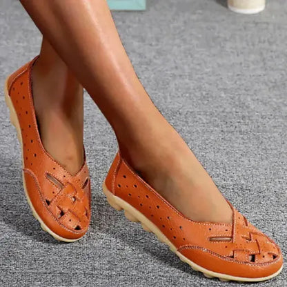 Women’s Breathable Woven Leather-Look Support Loafers