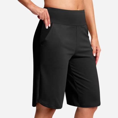 Women’s High-Waist Bermuda Active Shorts with Pockets