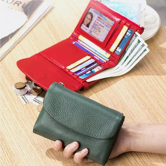 Pebble-Grain Leather-look RFID Wallet