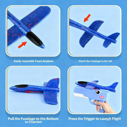 Kids DinoFly Foam Plane Launcher Toy Set