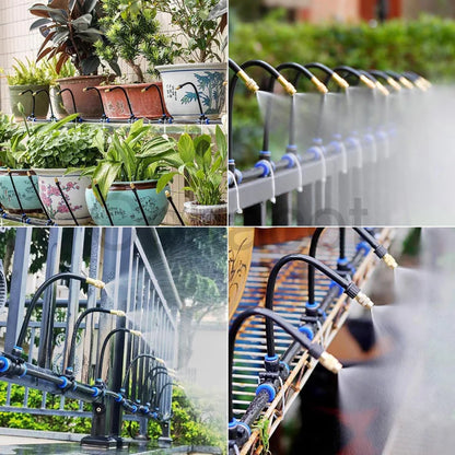 Adjustable Garden Mist Irrigation System Kit with Spray Nozzles