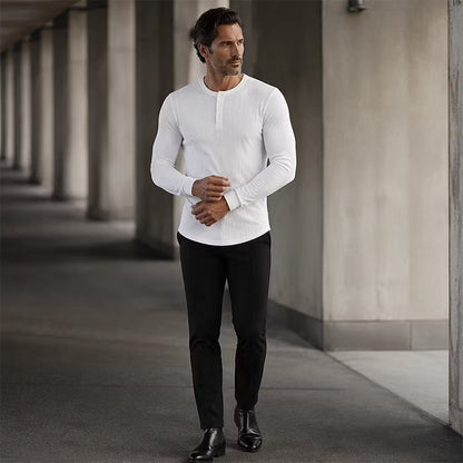 Men's Textured Henley Shirt