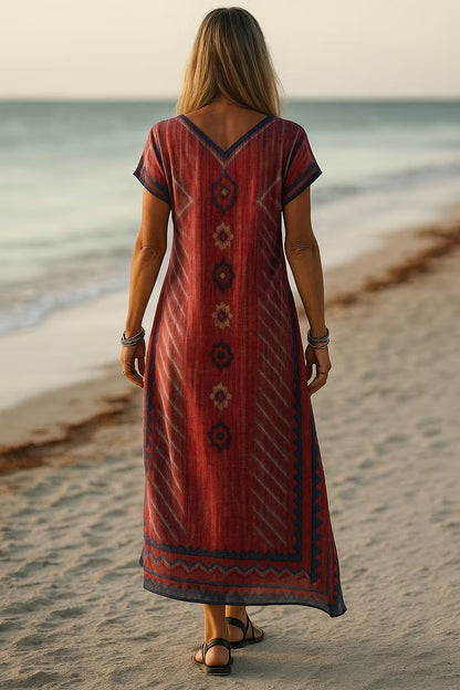 Women's Vintage Floral Maxi Dress