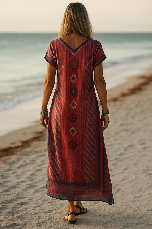 Women's Vintage Floral Maxi Dress