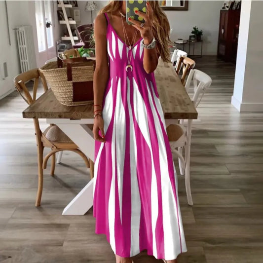 Women's Abstract Print Cami Maxi Dress