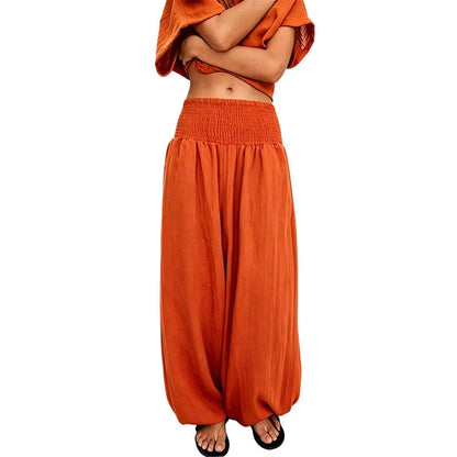 Women's Gathered Waist Balloon Trousers