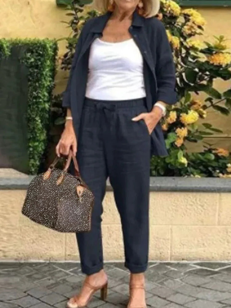 Women’s Cotton Linen Two-Piece Set