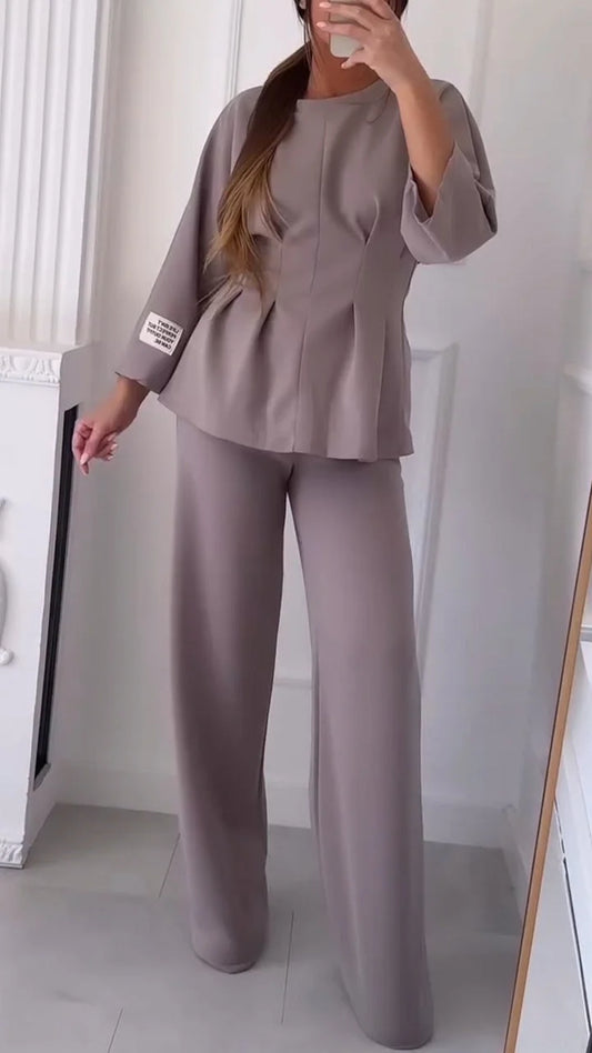 Women’s Casual Two-Piece Top and Trousers Set