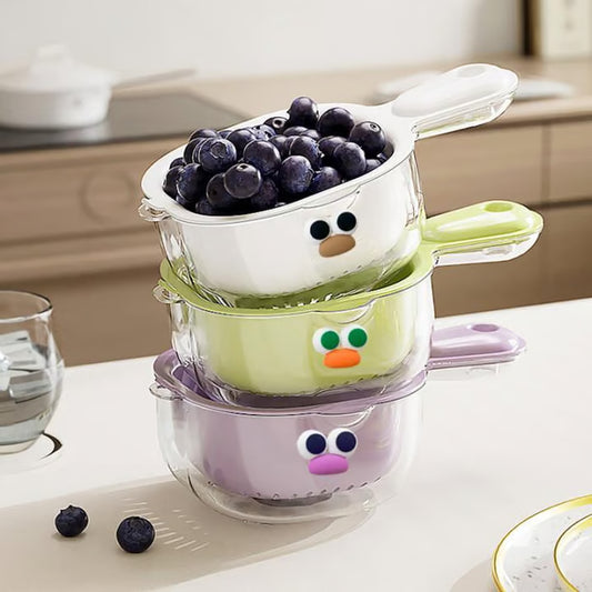 Dual-Layer Draining Bowl with Handle