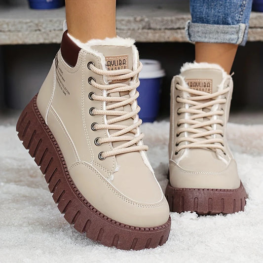 Women’s Warm-Lined Supportive Leather-Look Ankle Boots