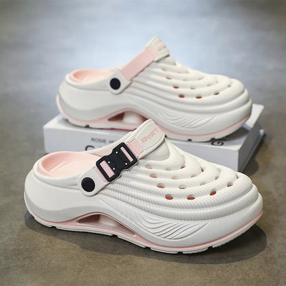 Cushioned Ventilated Strap Clogs with Thick Sole