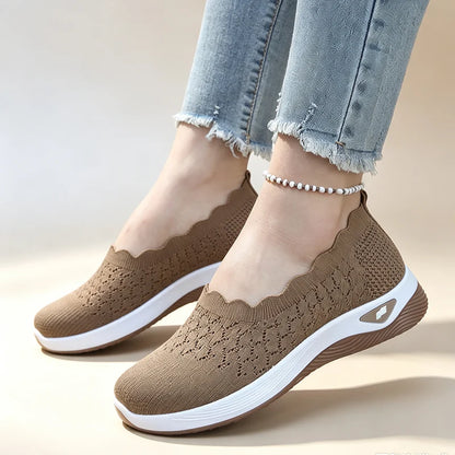 Women's Knit Slip On Casual Trainers