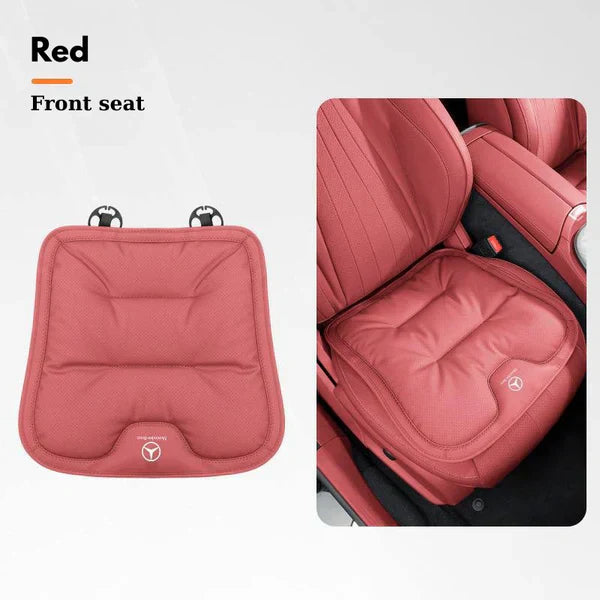 Soft Leather Car Seat Cushion Set with Anti Slip Silicone Backing