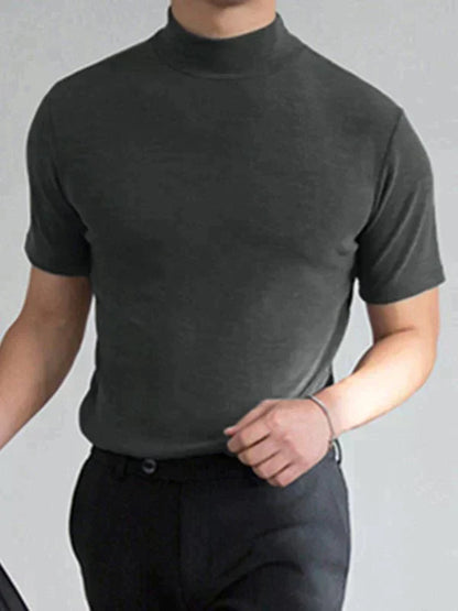 Men's Fitted High-Neck T-Shirt