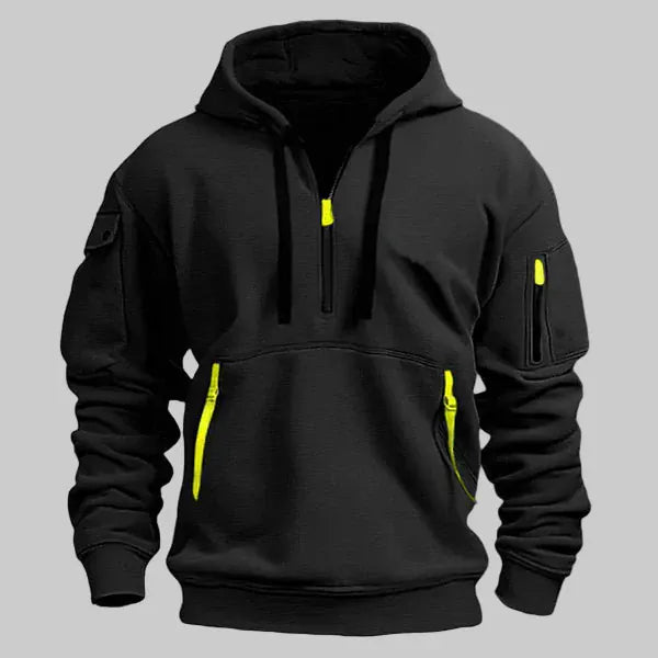 Men’s Half-Zip Utility Hoodie with Zipped Pockets