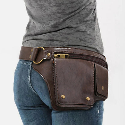 Structured Leather Look Waist Bag