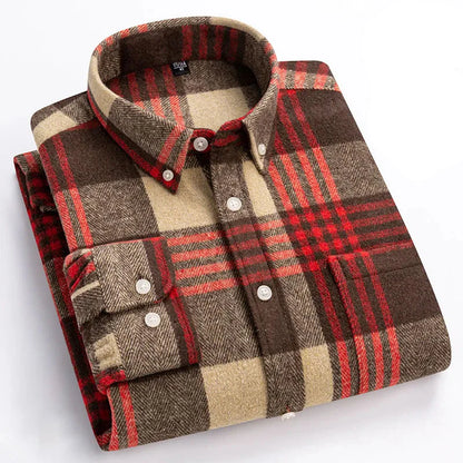Men’s Brushed Cotton Wrinkle-Resistant Flannel Shirt