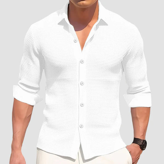 Men’s Cotton-Linen Smart Casual Shirt