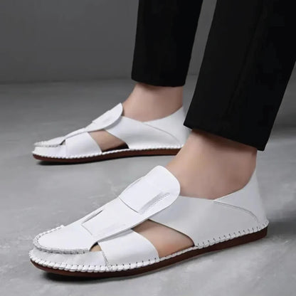 Men’s Leather-Look Comfort Slip-On Sandals