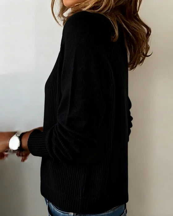 Elegant Button-Down Raglan Sleeve Sweater