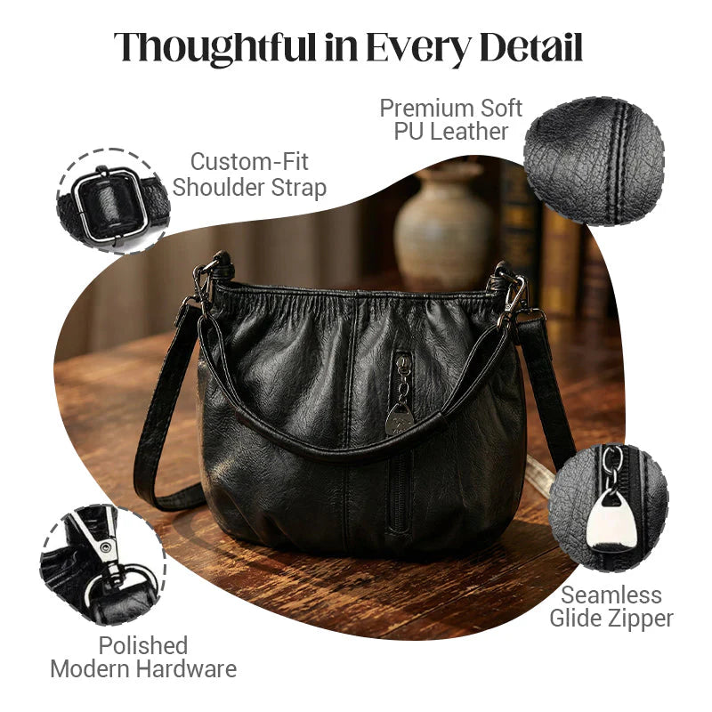 Women’s Soft Pleat Shoulder Bag with Adjustable Strap
