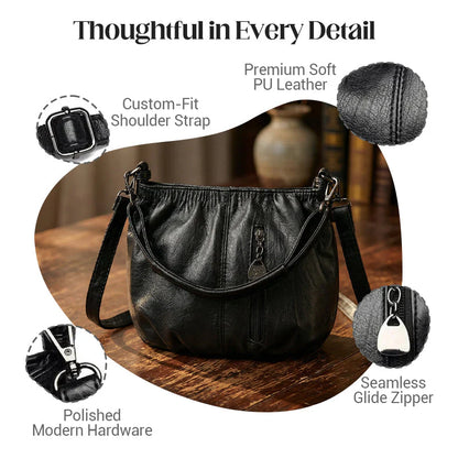 Women’s Soft Pleat Shoulder Bag with Adjustable Strap