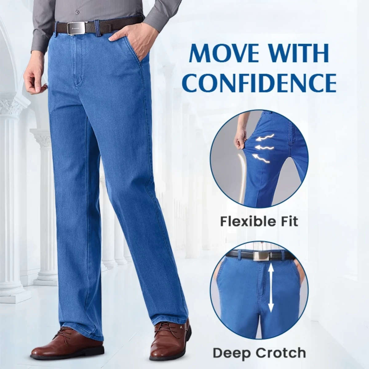Men’s Stretch Straight-Leg Classic Jeans