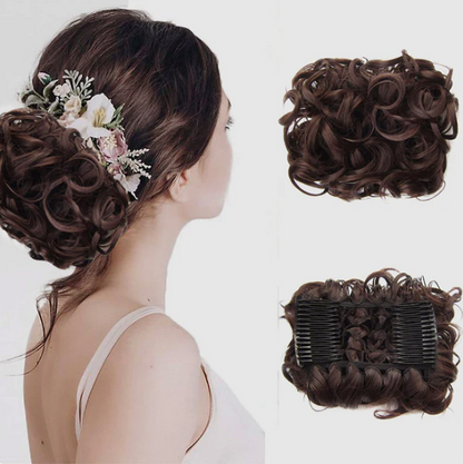 Women’s Messy Curly Bun Hair Extension Scrunchie