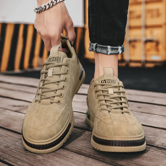 Autumn 2024 Men's Soft Leather-Look Casual Sports Shoes