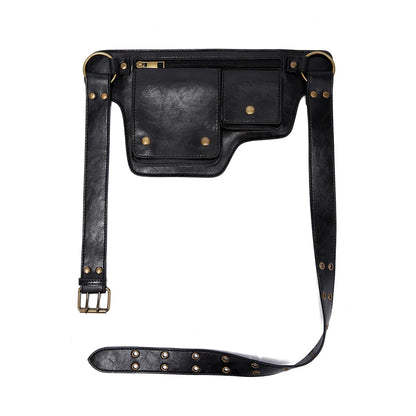 Structured Leather Look Waist Bag