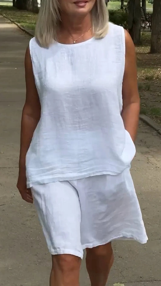 Women’s Sleeveless Casual Top and Shorts Set