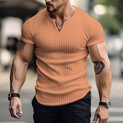 Men’s Ribbed V-Neck T-Shirt