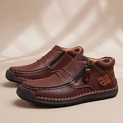 Men’s Handmade Premium Leather-Look Slip-On Driving Boots
