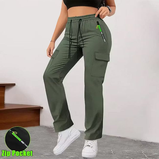 Women’s Straight-Leg Multi-Pocket Cargo Trousers