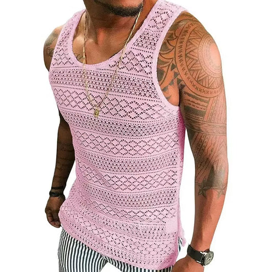 Men’s Open-Knit Sleeveless Vest