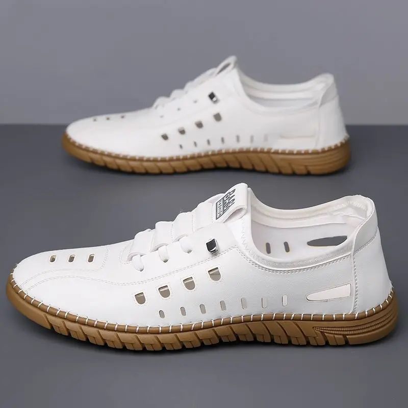 Breathable Leather-Look Business Flat Shoes
