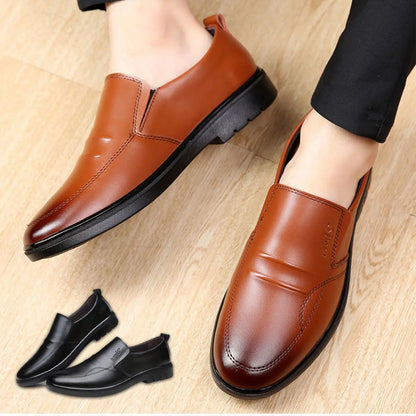 Men's Business Leather-Look Shoes: British Style & Comfort