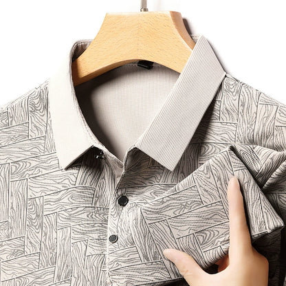 Men’s Breathable Patterned Polo Shirt