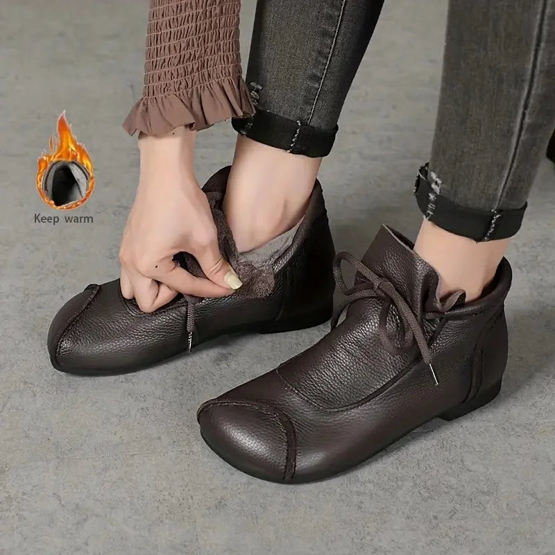 Women's Velvet Lining Mid Length Boots