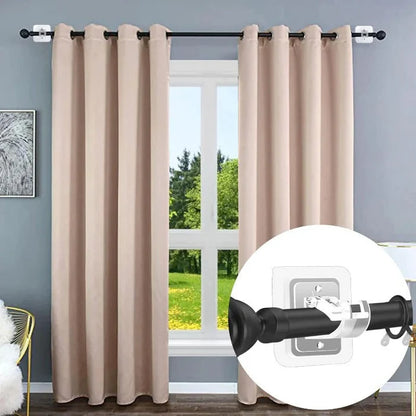 Drill-Free Adjustable Curtain Rod Bracket Holders