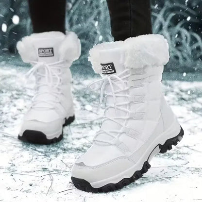 Women’s Waterproof Fleece-Lined Lace-Up Winter Boots with Grip Sole