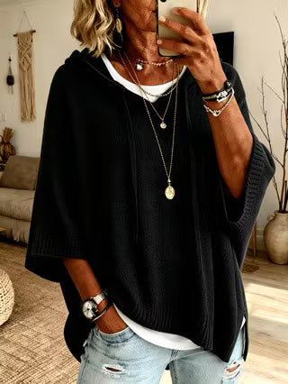 Women's Hooded Three-Quarter Sleeve Top