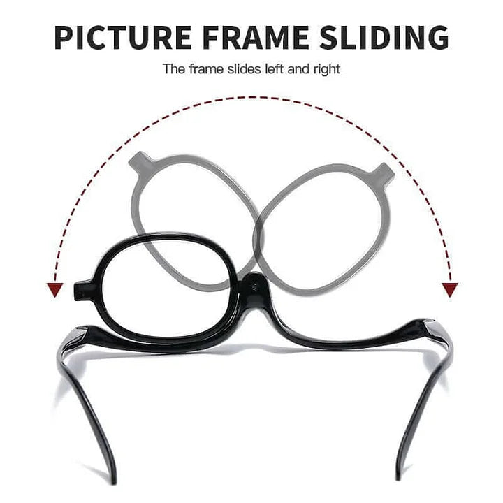 Flip-Lens Makeup Reading Glasses for Close-Up Precision
