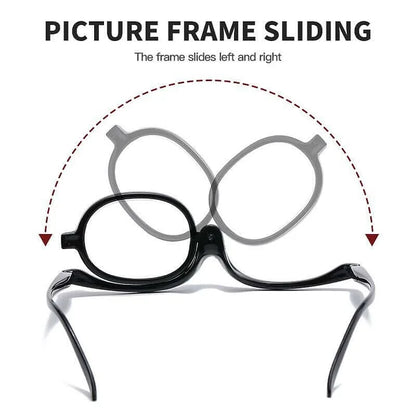 Flip-Lens Makeup Reading Glasses for Close-Up Precision